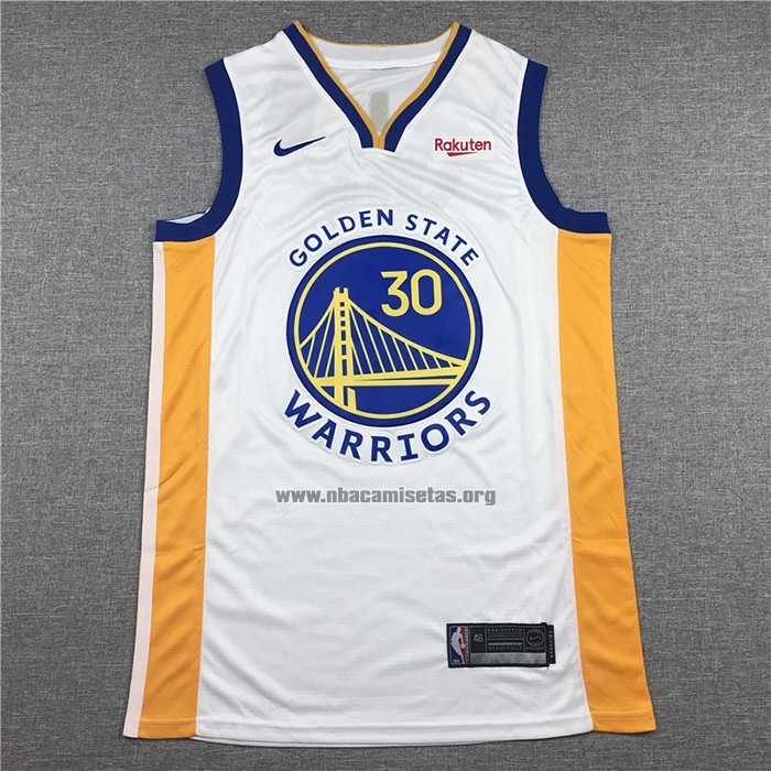 Camiseta Golden State Warriors Stephen Curry NO 30 Association 2020-21 Blanco